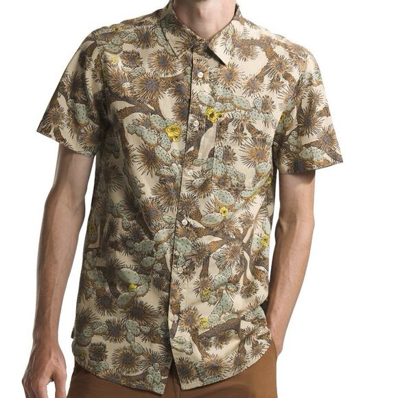 The North Face Baytrail Shirt Size Large Mens Brown Gravel Tnf Cactus Print $75 - Picture 2 of 12